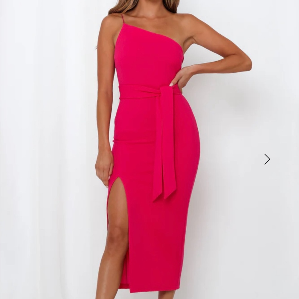 Hello Molly Strapless Fuchsia Dress- Zarita Midi
